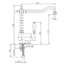 Смеситель для кухни Paini Cox 78F35881ANTKM Старая бронза