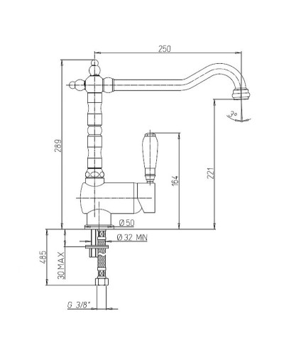Смеситель для кухни Paini Cox 78F35881ANTKM Старая бронза