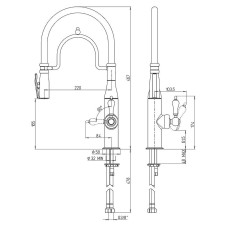 Смеситель для кухни Paini Botticelli 64PZ557BKM Черный матовый