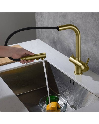 Смеситель для кухни Timo Saona 2356/17FL Золото матовое