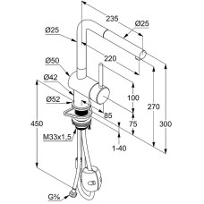 Смеситель для кухни Kludi L Steel 45851F877 Сталь
