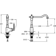 Смеситель для кухни Jacob Delafon Cleo 1889 E24317-CP Хром