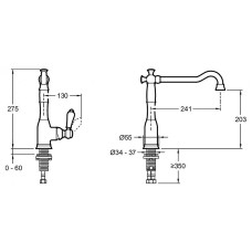 Смеситель для кухни Jacob Delafon Louise E24367-CP Хром