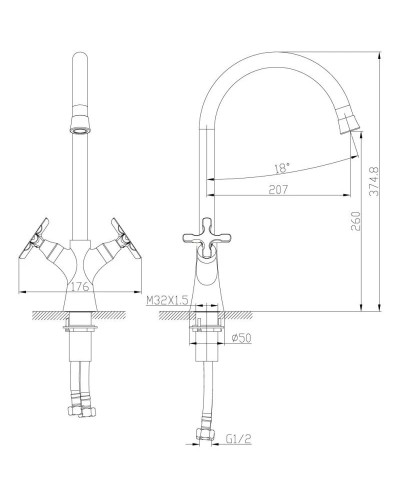 Смеситель для кухни Lemark Duetto LM5704C