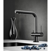 Смеситель для кухни с подключением к фильтру вороненая сталь Omoikiri Nagano-GM