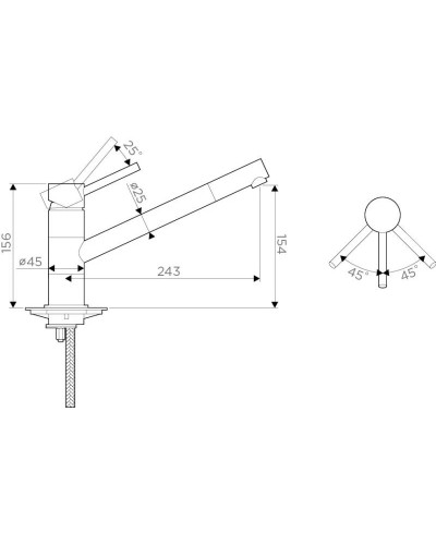 Смеситель для кухни нержавеющая сталь Omoikiri Aogashima-BN