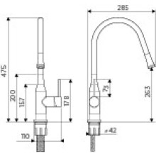 Смеситель для кухни нержавеющая сталь/красный Omoikiri Yatomi-BN-R
