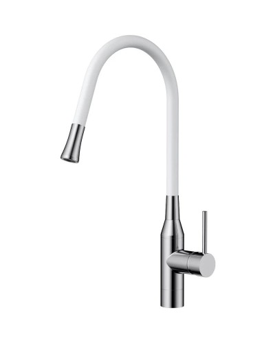 Смеситель для кухни нержавеющая сталь/белый Omoikiri Yatomi-BN-WH