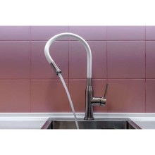 Смеситель для кухни нержавеющая сталь/белый Omoikiri Yatomi-BN-WH