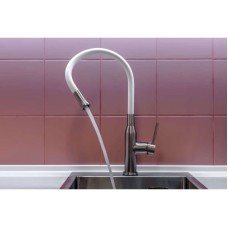 Смеситель для кухни нержавеющая сталь/белый Omoikiri Yatomi-BN-WH