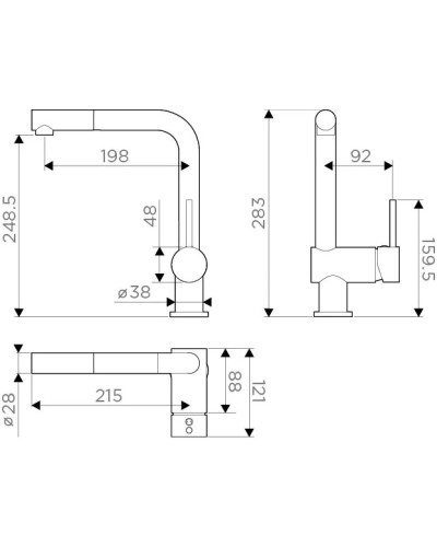 Смеситель для кухни нержавеющая сталь Omoikiri Tanigawa-BN