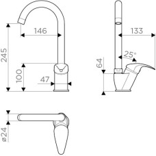 Смеситель для кухни бежевый Omoikiri Umi-SA