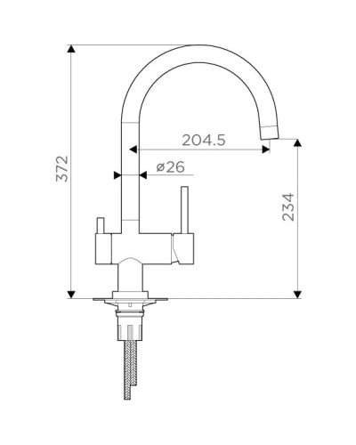 Смеситель для кухни с подключением к фильтру ленинградский серый Omoikiri Yamada-GR