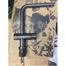 Смеситель для кухни с подключением к фильтру вороненая сталь Omoikiri Nagano-GM