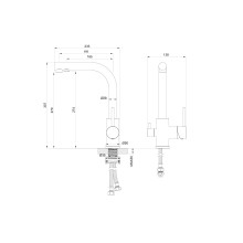 Смеситель для кухни c подключением фильтра WONZON & WOGHAND, Брашированное золото (WW-88458005-BG)