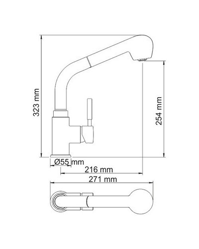 Смеситель для кухни WasserKRAFT Wern 4266 Хром матовый