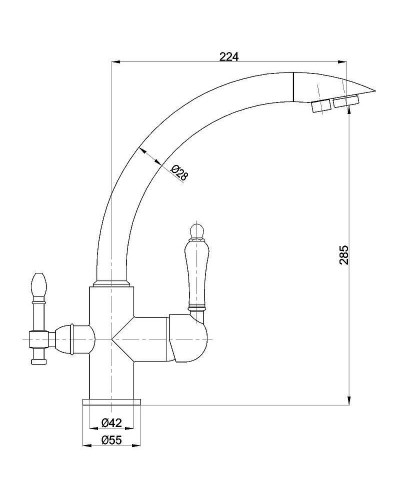 Смеситель для кухни Milacio Castellon Ceramic MC.513.BR Бронза