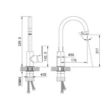 Смеситель для кухни Iddis Cuba CUBBLFJi05 Черный матовый