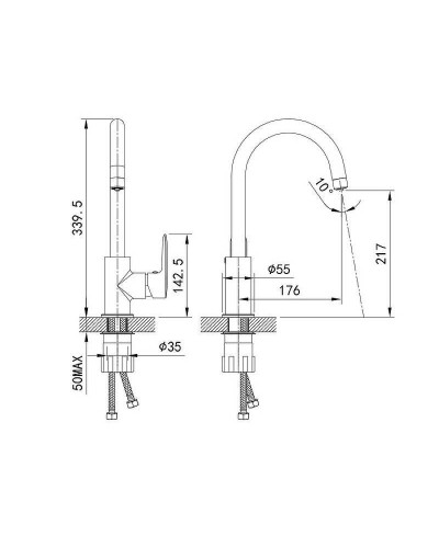 Смеситель для кухни Iddis Cuba CUBBLFJi05 Черный матовый