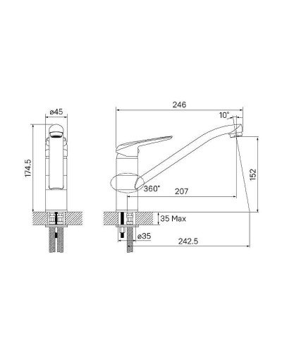 Смеситель для кухни Iddis Male MALWT00i05 Белый матовый