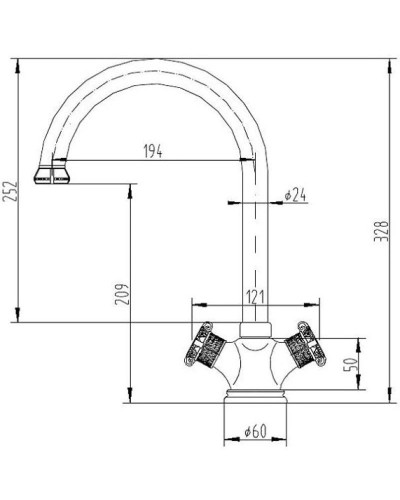 Смеситель для кухни Zorg Antic A 2003K-SL