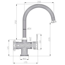 Смеситель для кухни с подключением к фильтру Zorg Antic A 51 KF-BR