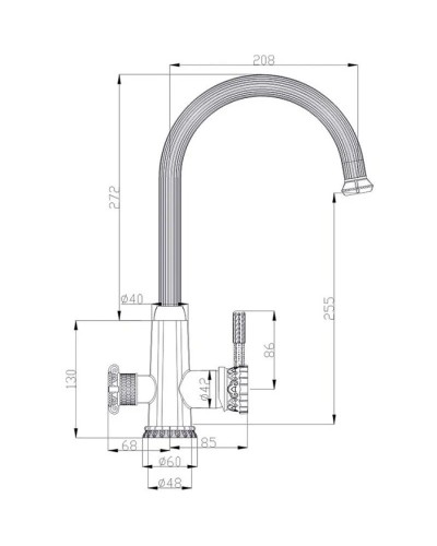 Смеситель для кухни с подключением к фильтру Zorg Antic A 54 KF-BR