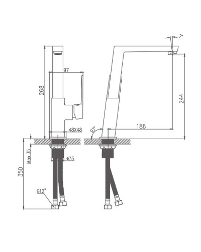 Смеситель для кухни Haiba HB70191 Хром