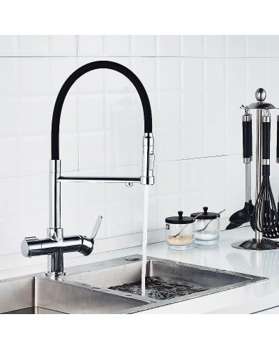 Смеситель для кухни Haiba HB76854 Хром Черный