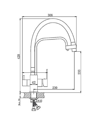 Смеситель для кухни Haiba HB76857 Черный
