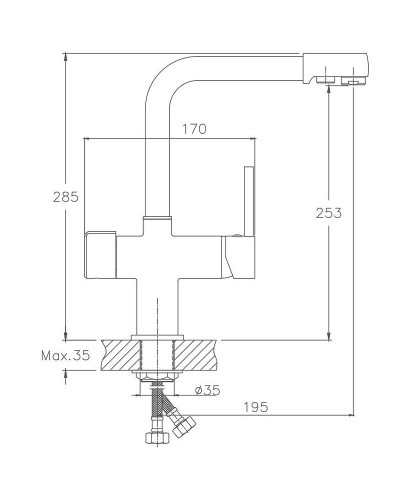 Смеситель для кухни Haiba HB70088-7 Черный