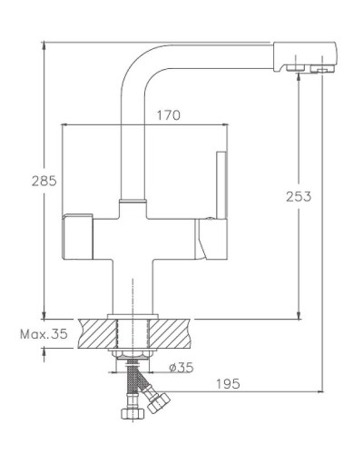Смеситель для кухни Haiba HB70088-5 Нержавеющая сталь