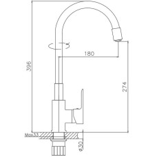 Смеситель для кухни Haiba HB70113-7 Черный Хром