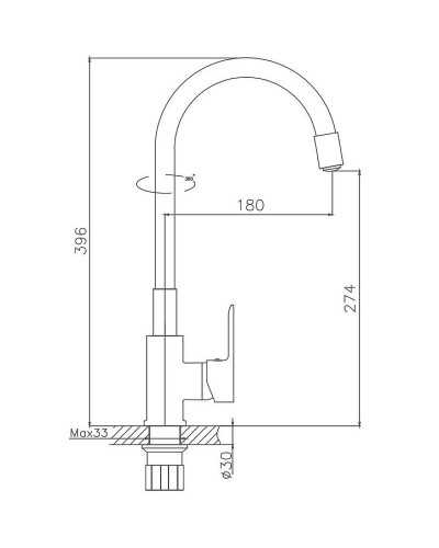 Смеситель для кухни Haiba HB70113-7 Черный Хром