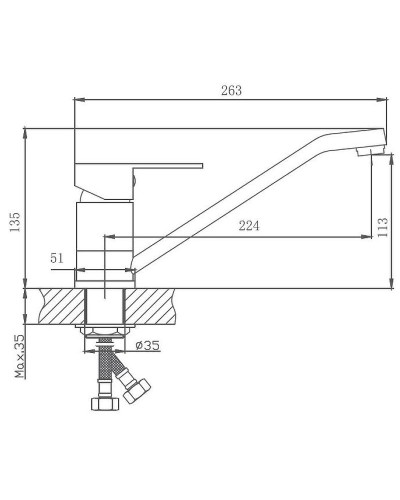 Смеситель для кухни Haiba HB42802 Нержавеющая сталь