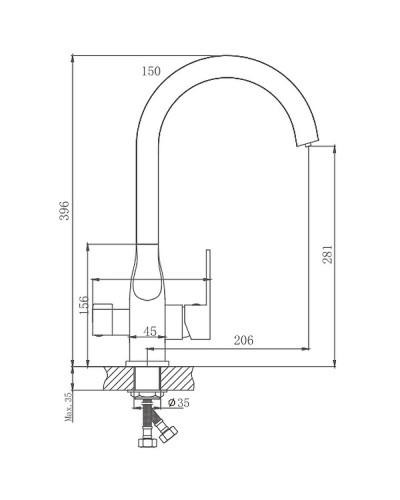Смеситель для кухни Haiba HB76533-3 Пепельный