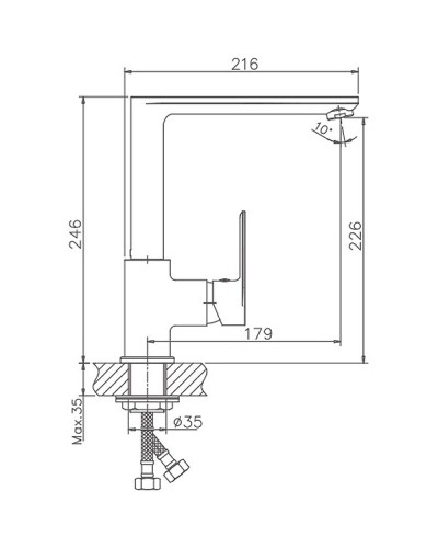 Смеситель для кухни Haiba HB70505 Хром