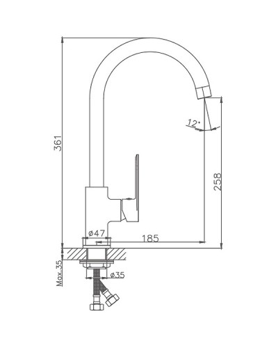 Смеситель для кухни Haiba HB70590-7 Черный