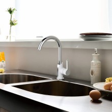 Смеситель для кухни Haiba HB70805-8 Белый Хром