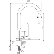 Смеситель для кухни Haiba HB70805-8 Белый Хром
