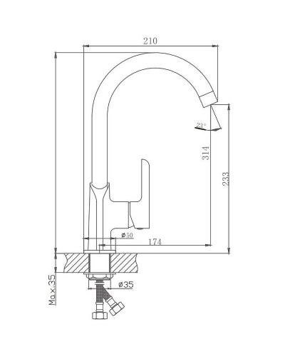 Смеситель для кухни Haiba HB70805-8 Белый Хром
