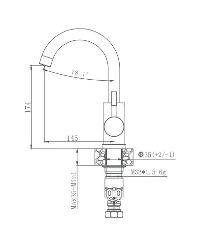 Смеситель для кухни Haiba HB72304-3 Нержавеющая сталь