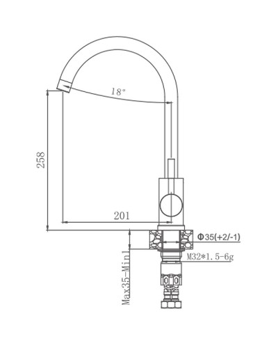 Смеситель для кухни Haiba HB71304-3 Нержавеющая сталь