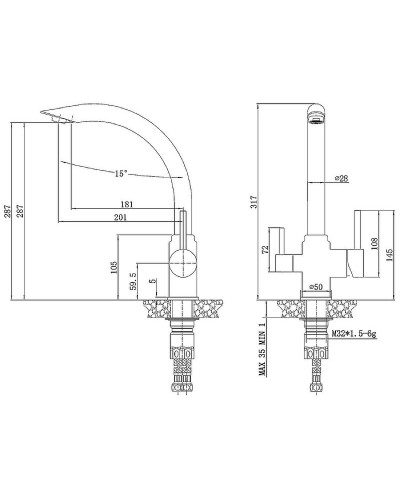 Смеситель для кухни Haiba HB70304 Нержавеющая сталь