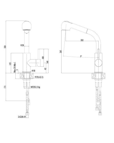 Смеситель для кухни Haiba HB70304-2 Нержавеющая сталь