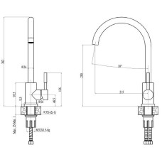 Смеситель для кухни Haiba HB70304-3 Нержавеющая сталь