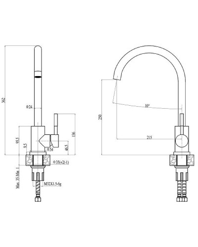 Смеситель для кухни Haiba HB70304-3 Нержавеющая сталь
