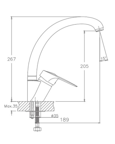 Смеситель для кухни Haiba HB4104 Хром