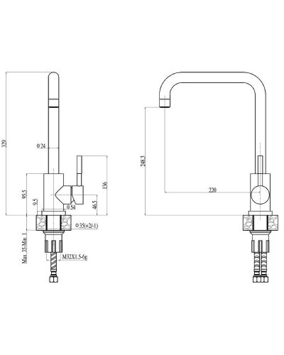 Смеситель для кухни Haiba HB70304-4 Нержавеющая сталь