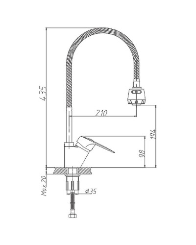 Смеситель для кухни Haiba HB4304-3 Хром